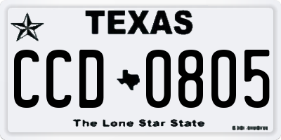 TX license plate CCD0805
