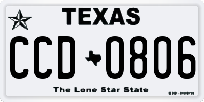 TX license plate CCD0806