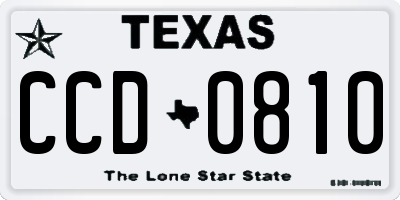 TX license plate CCD0810