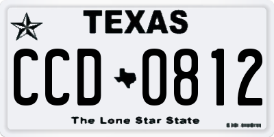 TX license plate CCD0812