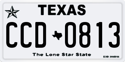 TX license plate CCD0813