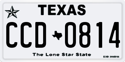 TX license plate CCD0814