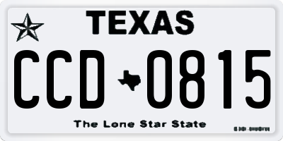 TX license plate CCD0815