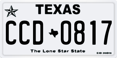 TX license plate CCD0817