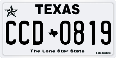TX license plate CCD0819
