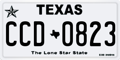 TX license plate CCD0823