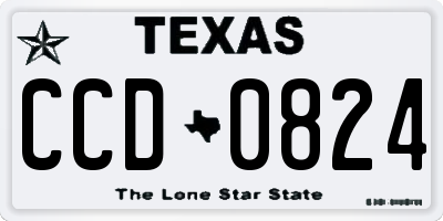 TX license plate CCD0824