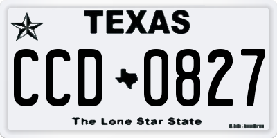 TX license plate CCD0827