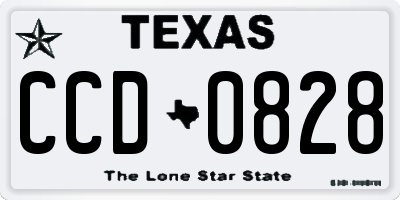 TX license plate CCD0828
