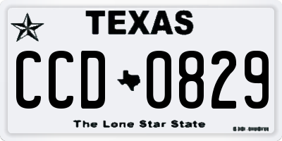 TX license plate CCD0829