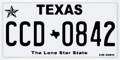 TX license plate CCD0842