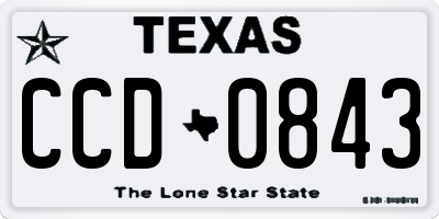 TX license plate CCD0843