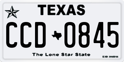 TX license plate CCD0845