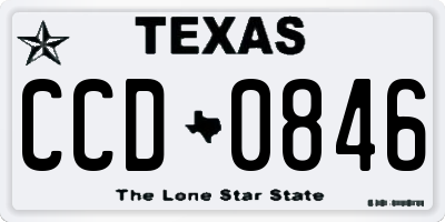 TX license plate CCD0846