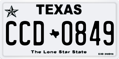TX license plate CCD0849