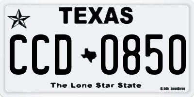 TX license plate CCD0850