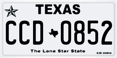 TX license plate CCD0852