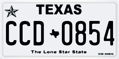 TX license plate CCD0854