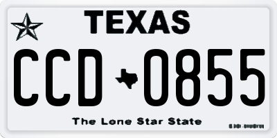 TX license plate CCD0855