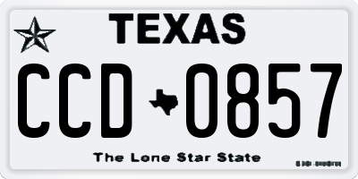 TX license plate CCD0857