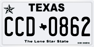 TX license plate CCD0862