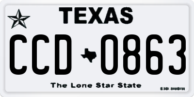 TX license plate CCD0863