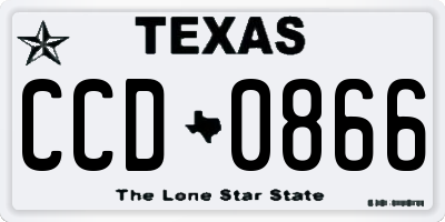 TX license plate CCD0866