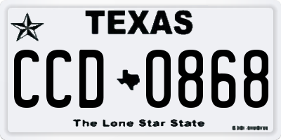 TX license plate CCD0868