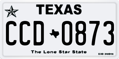TX license plate CCD0873