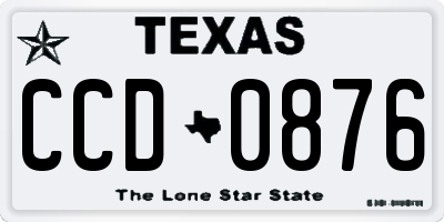 TX license plate CCD0876