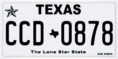 TX license plate CCD0878