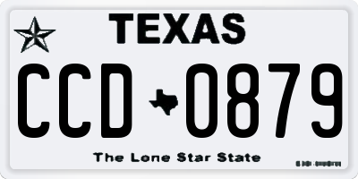 TX license plate CCD0879