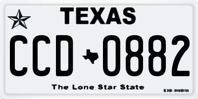 TX license plate CCD0882