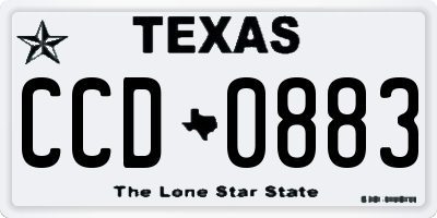 TX license plate CCD0883