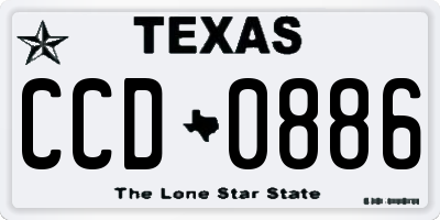 TX license plate CCD0886