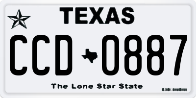 TX license plate CCD0887
