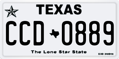 TX license plate CCD0889