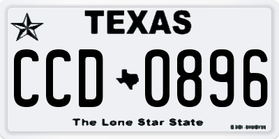 TX license plate CCD0896