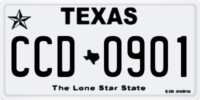 TX license plate CCD0901