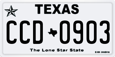 TX license plate CCD0903