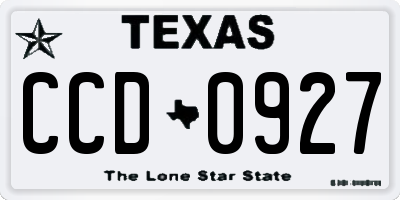 TX license plate CCD0927