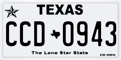 TX license plate CCD0943