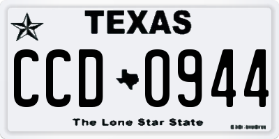 TX license plate CCD0944