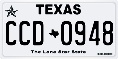 TX license plate CCD0948