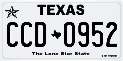 TX license plate CCD0952