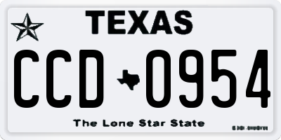 TX license plate CCD0954