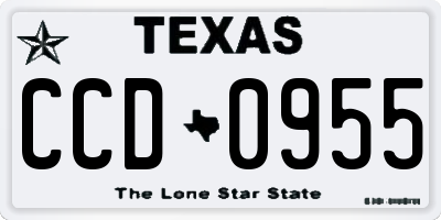 TX license plate CCD0955