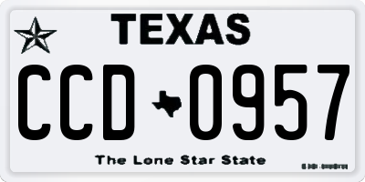 TX license plate CCD0957