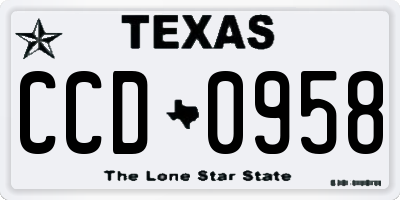 TX license plate CCD0958