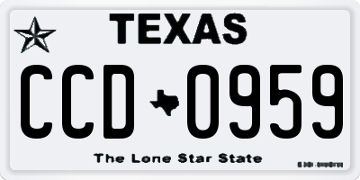 TX license plate CCD0959